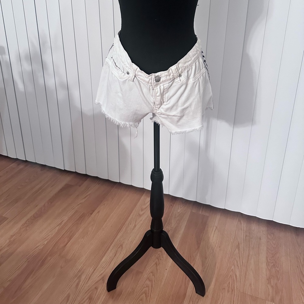 Bebe white jean shorts
